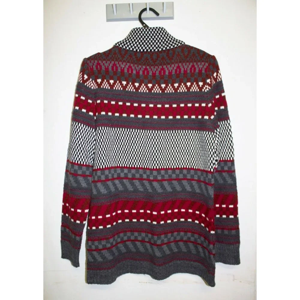 Witt Weiden Knit Jumper Turtleneck Jacket Aztec Print Size 8 Small - Picture 5 of 8